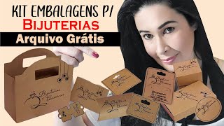 Kit de embalagens e personalizados para bijuterias e acessórios  moldes grátis 62 [upl. by Lilithe509]