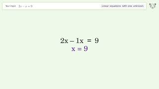 Solve 2xx9 Linear Equation Video Solution  Tiger Algebra [upl. by Baum113]