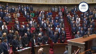 Minute de silence à lAssemblée en hommage à Robert Badinter  AFP Images [upl. by Oam]