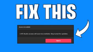 How To Fix Access Not Available In TikTok Live Studio Access will soon be available [upl. by Armington]