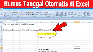 Cara Membuat Rumus Tempat Tanggal Otomatis di Excel [upl. by Eugine]