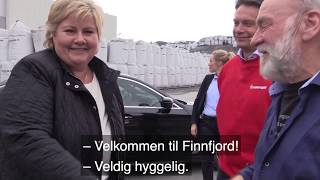 Erna Solberg besøker Finnfjord [upl. by Neirda]