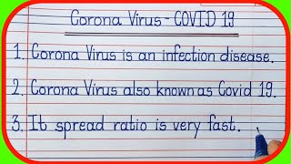 5 lines on Corona Viruscovid 19 in EnglishCoronavirusCovid 195 lines Essay Writing [upl. by Cattier656]