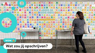 Amerikanen plakken briefjes met boodschap in metrostation [upl. by Arlan387]