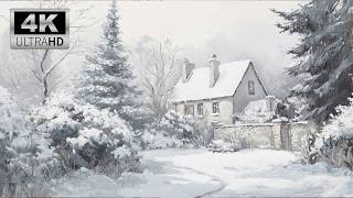 Winter Art for TV  Christmas screensaver Landscape TV art 4K NO SOUND [upl. by Yrekcaz46]