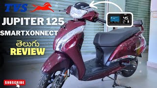 Tvs jupiter 125 Smartxonnect detailed review in telugu price and features [upl. by Gneh]