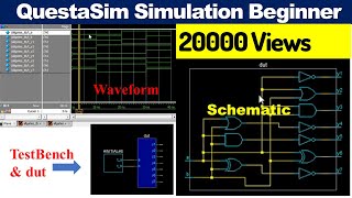 How to use Questasim for Beginners  Schematic View  TestBench [upl. by Okemak]