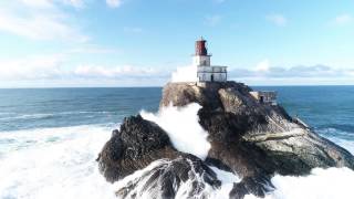 The Surf of Tillamook Rock Lighthouse in 4K [upl. by Ennovi982]