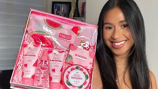 THE ONLY SKINCARE SET YOU NEED  Fresh Skinlab Watermelon Youthful Bliss Set First Impressions [upl. by Yeltrab]