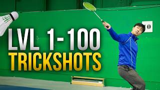 Level 1 to 100 Badminton Trickshots [upl. by Alliehs231]