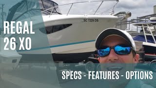 Regal Boats 26 XO Walkthrough Review  Small Cabin Cruiser [upl. by Ihsoyim]