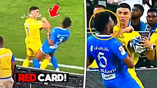 Cristiano Ronaldo Elbow KICK amp RED Card against AlHilal 😱😡 [upl. by Ashti]