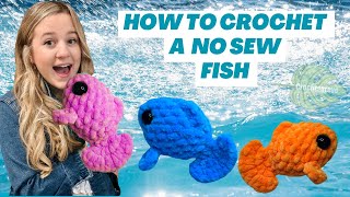 Easy NoSew Crochet Fish Tutorial  Free Amigurumi Animal Pattern for Beginners [upl. by Marabelle]