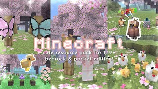 「Minecraft PE」 ☁️ cute Addon and Resource Pack for 119🌸🍃 [upl. by Maxma]