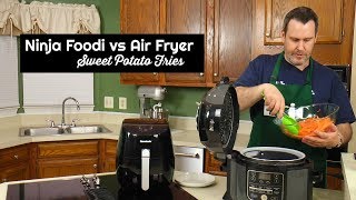 Ninja Foodi vs Air Fryer Challenge Sweet Potato Fries  Amy Learns to Cook [upl. by Oulman]