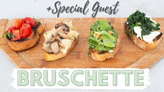 How To Make Italian Bruschetta 4 Vegetarian Ways  SPECIAL GUEST [upl. by Alohcin]