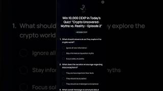 Cexio daily quiz Crypto Uncovered myths vs Reality Episode 2 27 oct today quiz cexio cexp [upl. by Amena]