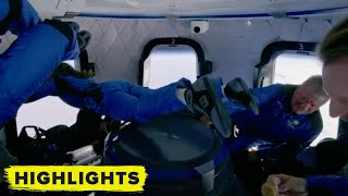 Watch William Shatner and crew in zero gravity during Blue Origin spaceflight [upl. by Imhsar]