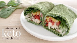 Keto 3ingredient Spinach Wrap [upl. by Eanert]