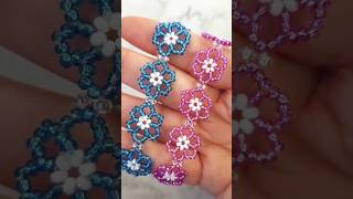 DIY seed beads flower braceletfriendshipbracelet diyacessoriesytshorts handmadeshortstreanding [upl. by Thgiwd]