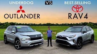 UNDERDOG or TOP DOG  2024 Mitsubishi Outlander vs 2024 Toyota RAV4 Comparison [upl. by Solhcin]