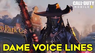 LEGENDARY DAME  BREAK OF DAWN EXCLUSIVE VOICE LINES IN COD MOBILE [upl. by Yrok]