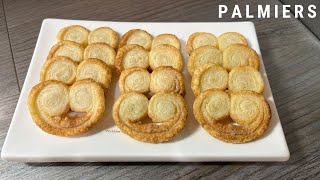 Palmiers  Easy Puff Pastry Snack [upl. by Shirline]