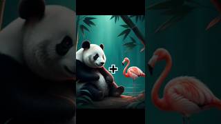 Panda x Flamingo animals shortsfeed2024 trendingshorts ytshortsviral hybrid [upl. by Ettenaj]