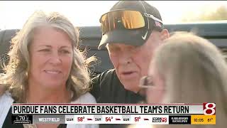 Former coach Keady joins Purdue fans to welcome team back after NCAA final [upl. by Edd]