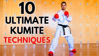 10 KARATE KUMITE TECHNIQUES 🥋⛩️ [upl. by Syck]