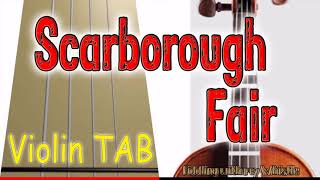 Scarborough Fair  Folk Tune  Violin  with backing track  Play Along Tab Tutorial [upl. by Sallie191]