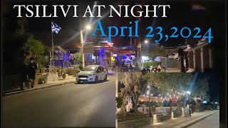 Tsilivi Zakynthos Island at Night time April 232024  Some Restaurants are already open [upl. by Eidorb529]