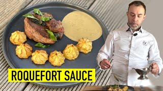 DELICIOUS BLUE CHEESE SAUCE I How to make roquefort sauce for steak or pasta [upl. by Eidoj956]