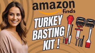 Turkey Baster Meat Injector Syringe Kit Baster for Cooking Thanksgiving amp Christmas Turkeys [upl. by Neltiac]