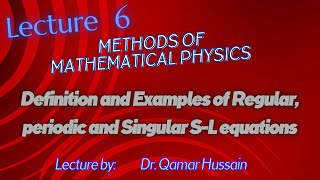 MMPRegular Periodic and Singular Sturm Liouville equations [upl. by Chicky]