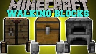 Minecraft WALKING BLOCKS BLOCKS THAT FOLLOW YOU Block Golems Mod Showcase [upl. by Arod936]