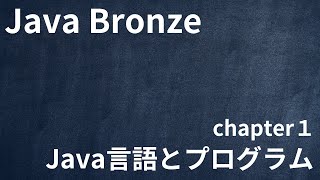 【Java Bronze chapter1 Java言語とプログラム】 [upl. by Reyem556]