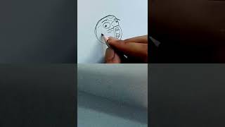 Troll face Drawing 5sec 30 min and 2hours😱 shorts drawing [upl. by Yremrej132]