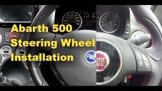 Fiat Panda 100HP  Abarth 500 Steering Wheel Install [upl. by Hackney]