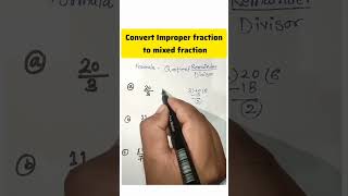 How to convert improper fraction to mixed fraction class 6th maths maths students learning [upl. by Nilsoj]