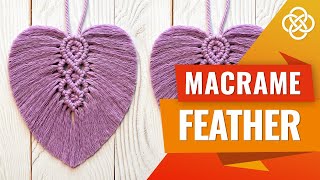 Macrame Feather for Beginners  Macrame Feather DIY  Macrame Feather Tutorial [upl. by Melesa802]