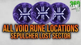 ALL VOID Hive Rune Locations Sepulcher Lost Sector  The Bladed Path Quest  Destiny 2 [upl. by Dnama]