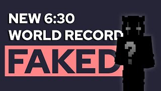 The New Minecraft Speedrun World Record is FAKE [upl. by Schmeltzer88]