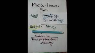 Microlesson Plan  Probing Questioning Skill  Biology  BEd  BElEd [upl. by Oletha368]