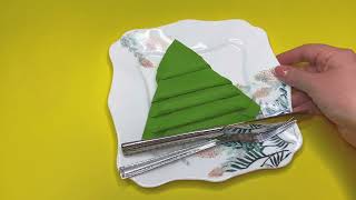 4 Napkins Folding Ideas for Christmas and Holiday Tutorial [upl. by Ahsieket668]