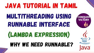 53 Runnable interface in java in Tamil  Multithreading with lambda expression  Java in tamil [upl. by Stannfield]