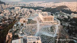 Drone flight over the Acropolis of Athens [upl. by Ynnhoj]