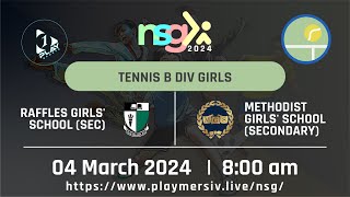 Tennis B Div Girls Raffles Girls School Secondary vs Methodist Girls School Secondary [upl. by Salomo]