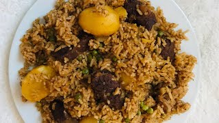 JINSI YA KUPIKA PILAU YA NYAMAColored rice recipeS01E01 [upl. by Eural]