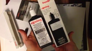 ROTRING Drawing Ink Black big 250 ml review — kreatin [upl. by Odnumyer]